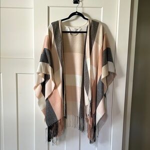 LC Lauren Conrad Multicolor Striped Poncho